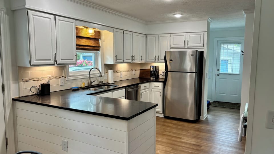 Spacious, fully stocked kitchen. Equipped with Sonos player.