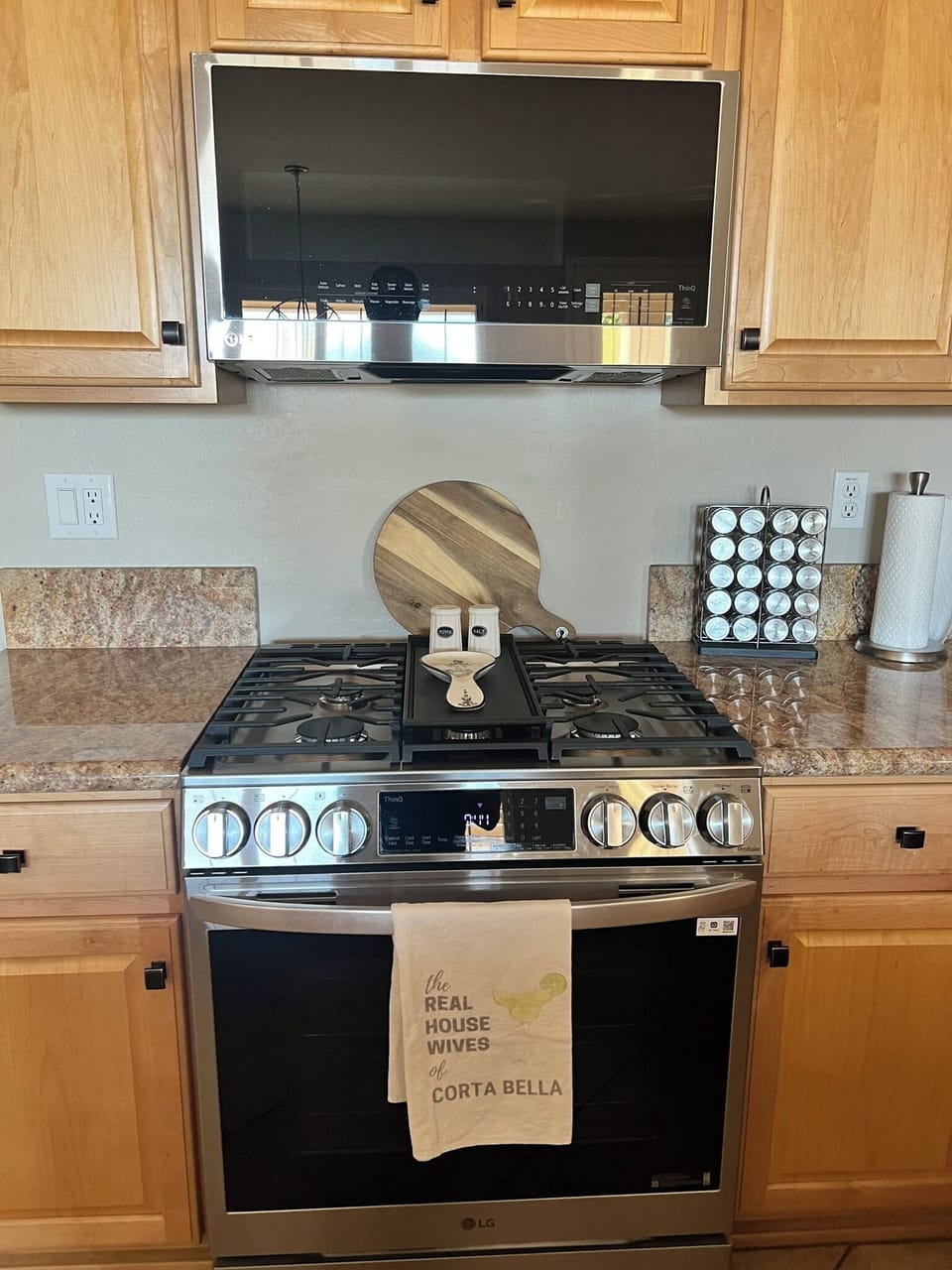 Microwave and gas stove