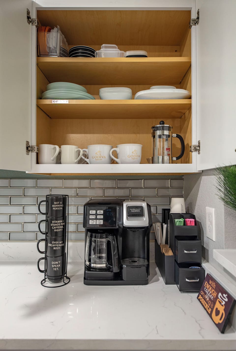 Coffee bar & dish ware