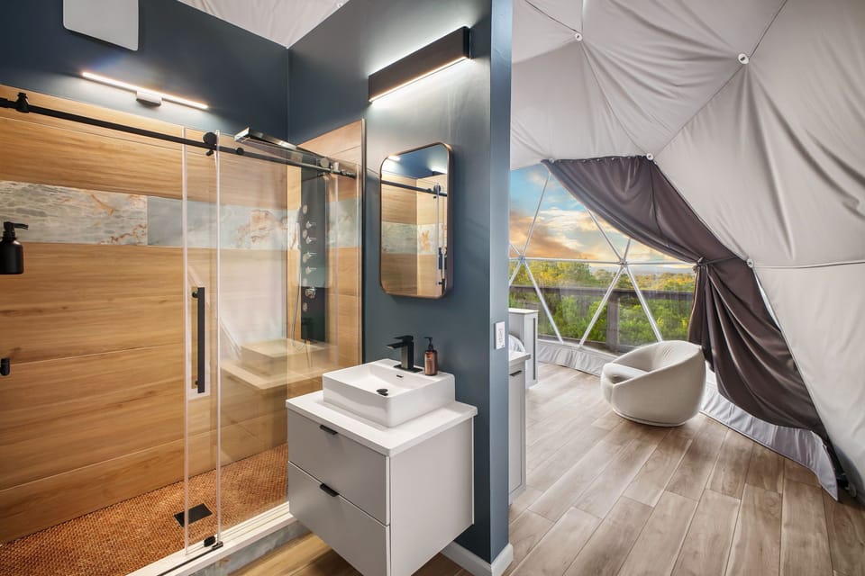 Relax in a spa-inspired shower designed to bring the serenity of the outdoors in.
