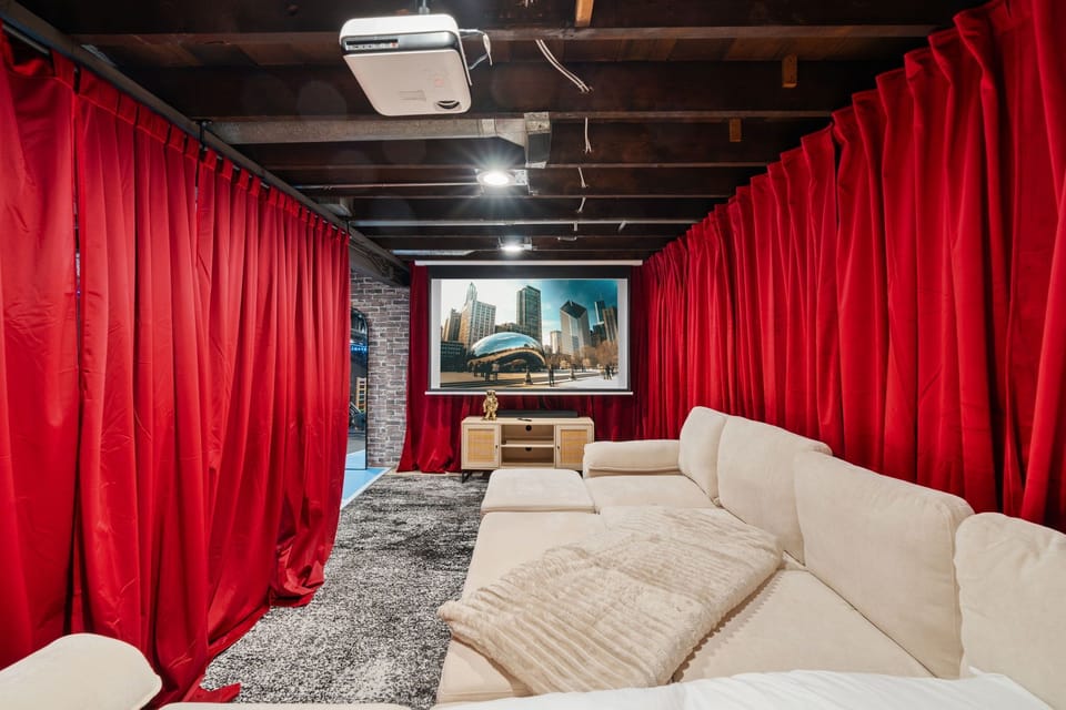 large projector screen fir the ultimate cinematic experience at home