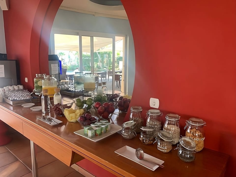 Start your day with a fresh breakfast spread and juices.