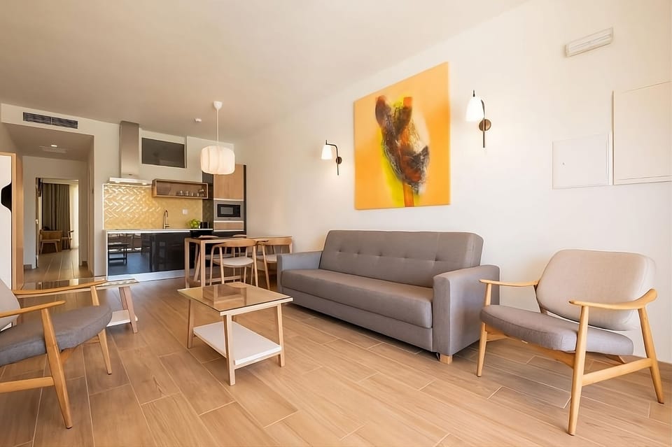 Stretch out in the bright lounge after a beach day.