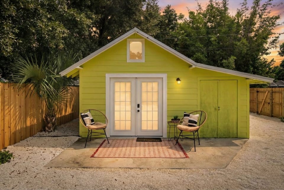 Private French door entrance, private designated parking, fenced in yard. 