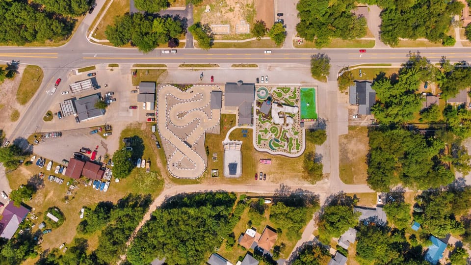 Overhead view of neighborhood charm