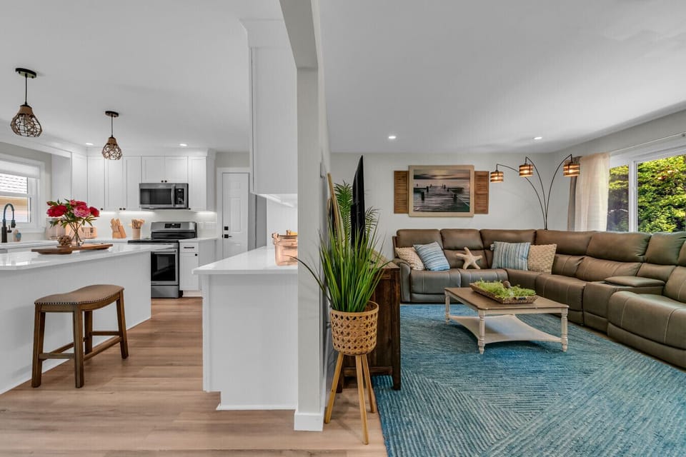Open living and kitchen space designed for gathering
