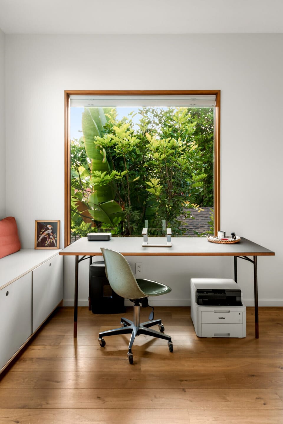 Stay productive with a bright workspace and a refreshing view of greenery outside