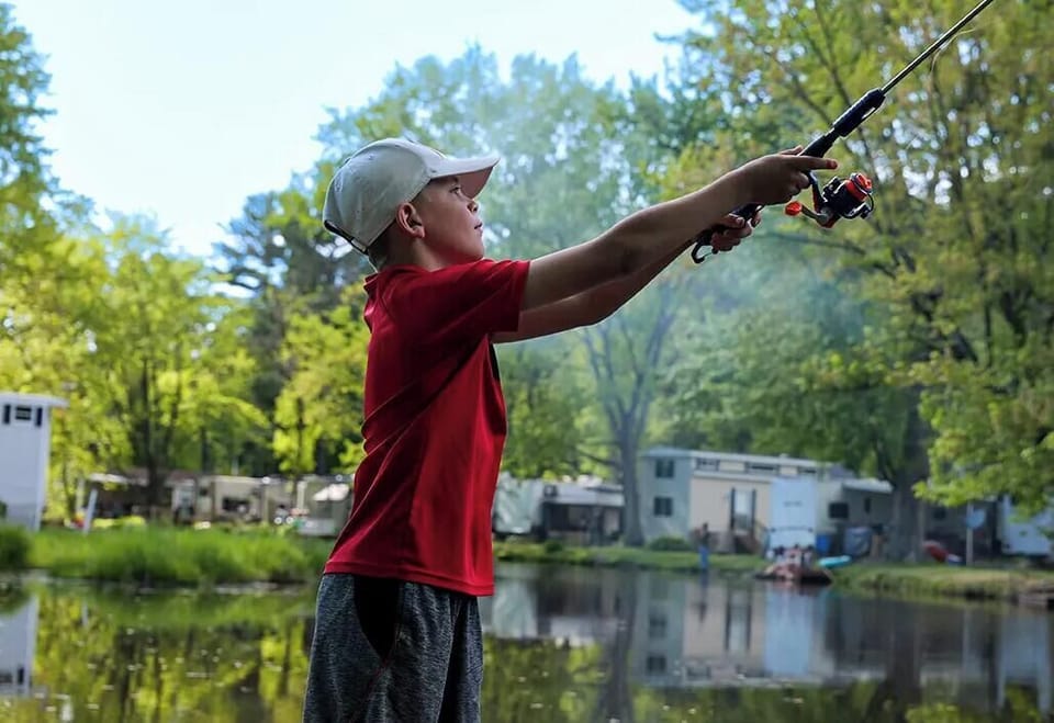 Fish on the creek. Bait available at the OCC Camp Store.