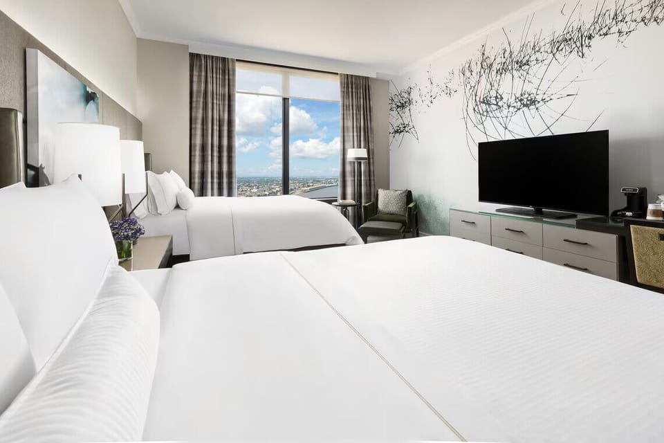 Stretch out with two crisp beds and effortless in-room lounging.