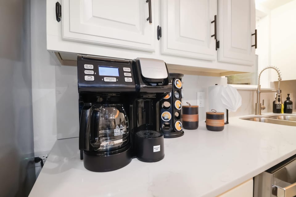 Enjoy coffee with our pot and keurig