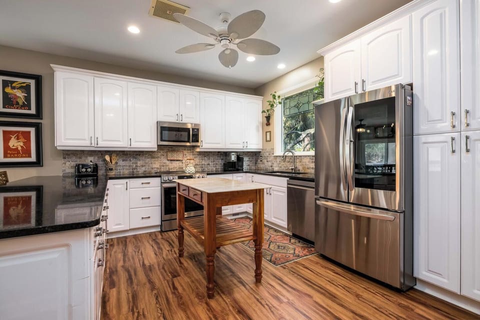 Kitchen with Butcher Block Island