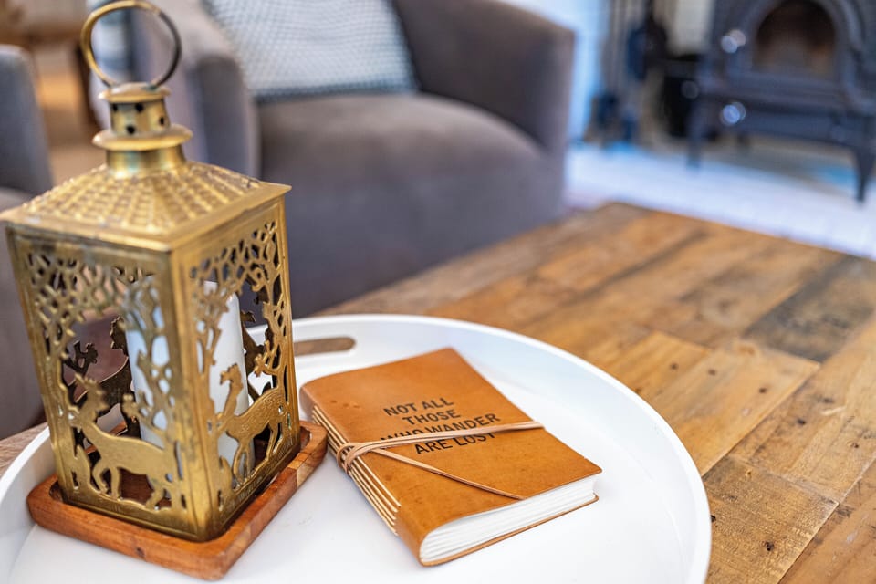 Antique finds and our guest book. 