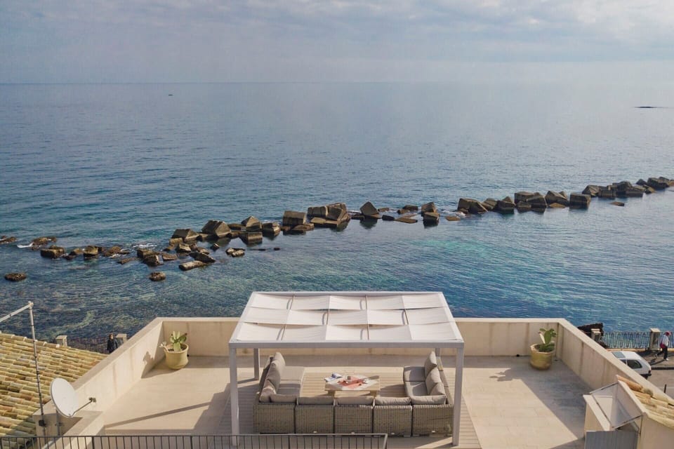 The sea view from the roof terrace.