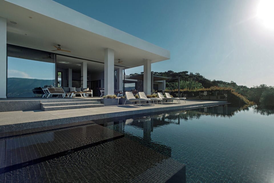 The fabulous pool 15m-long infinity pool.