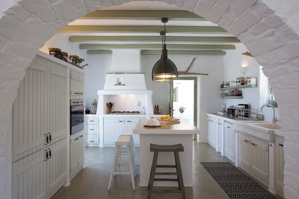 Heading through to the main house's well-equipped kitchen.