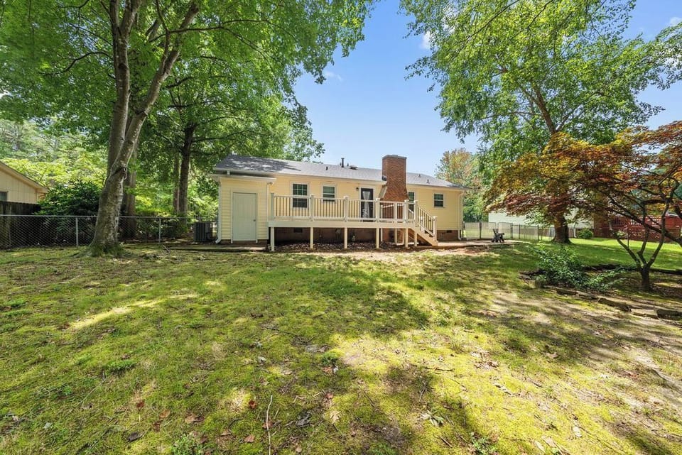 Large child and dog friendly fenced-in back yard.