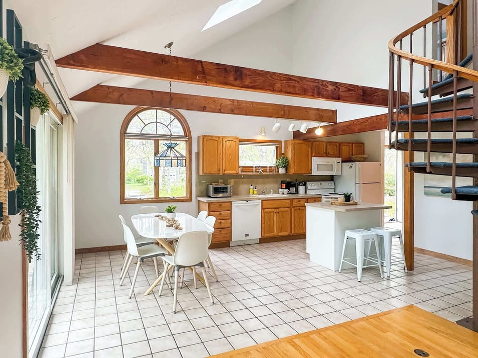 Dining area with seating for 6, and eat-in kitchen