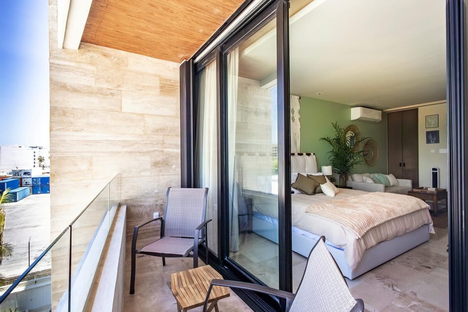 Private balcony with mangrove and sunset views