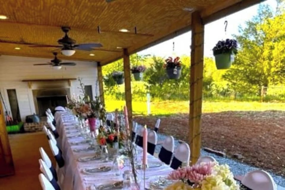 Outdoor banquet area