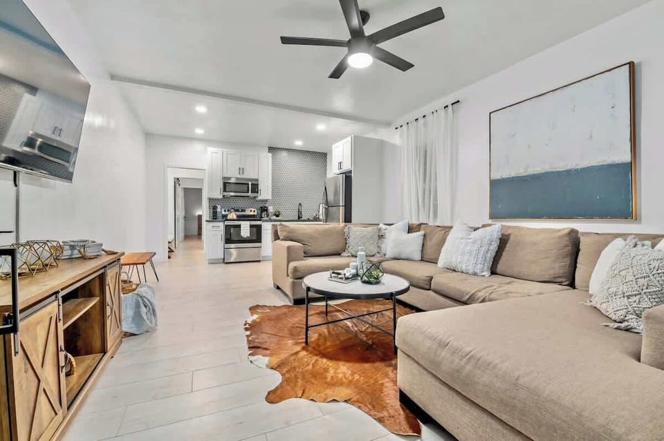 Living room in unit B