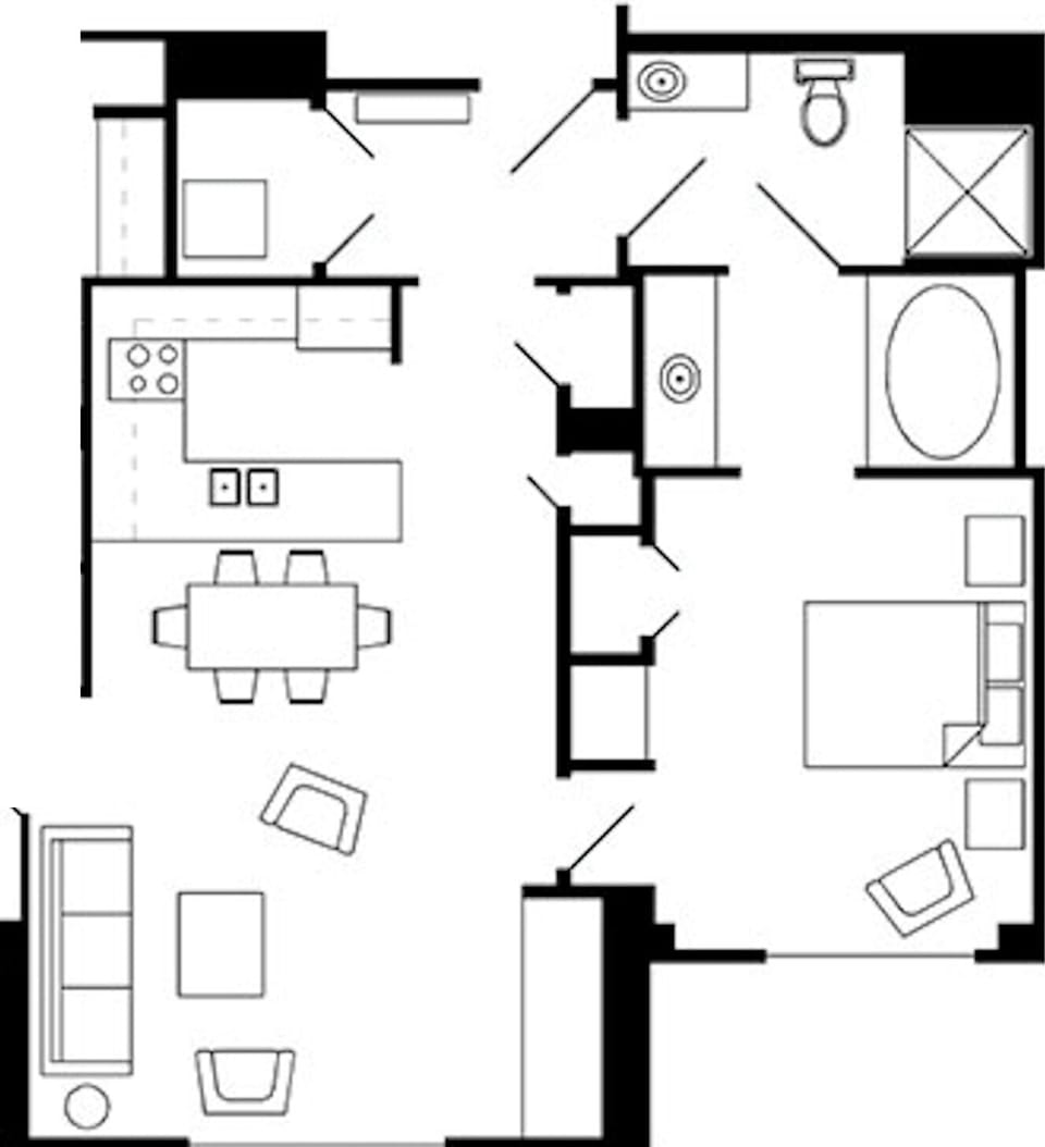 1 Bedroom Villa Floor Plan 