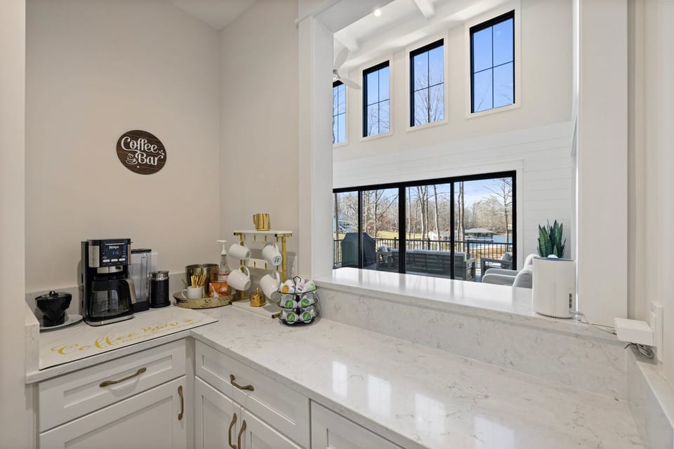 Fully stocked coffee bar