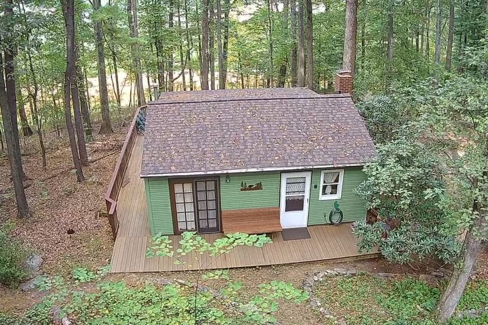 Secluded cabin retreat surrounded by orchards and countryside near Gettysburg.