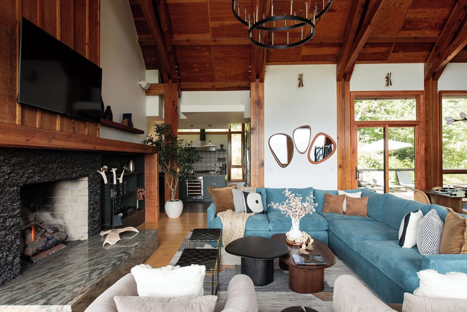 Open concept space connects the Main Living room and the Kitchen