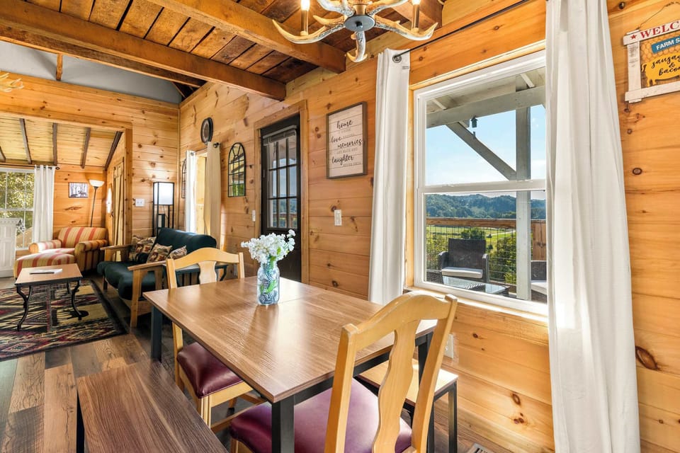 Enjoy meals with a view at the dining table with seating for 6.