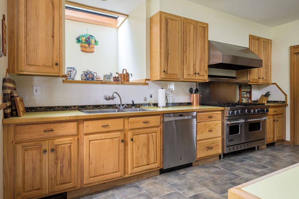 Modern comforts meet lakehouse charm, with everything you need to whip up a feast or just brew your morning coffee.
