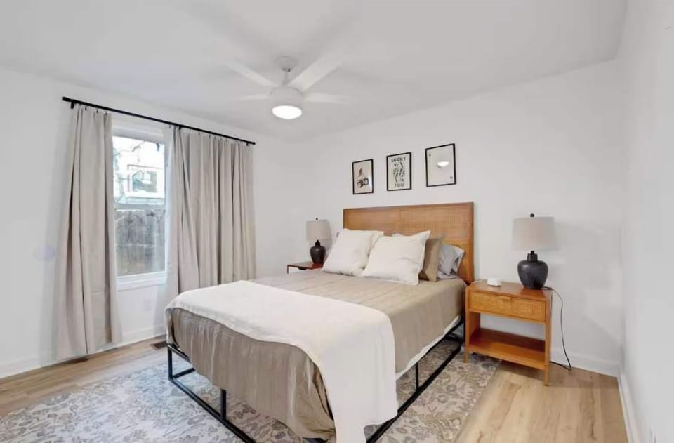 Escape to this tranquil bedroom, a cozy space designed for ultimate relaxation. With a plush sized bed, soft linens, and comfortable pillows, this room is ideal for recharging after a busy day.