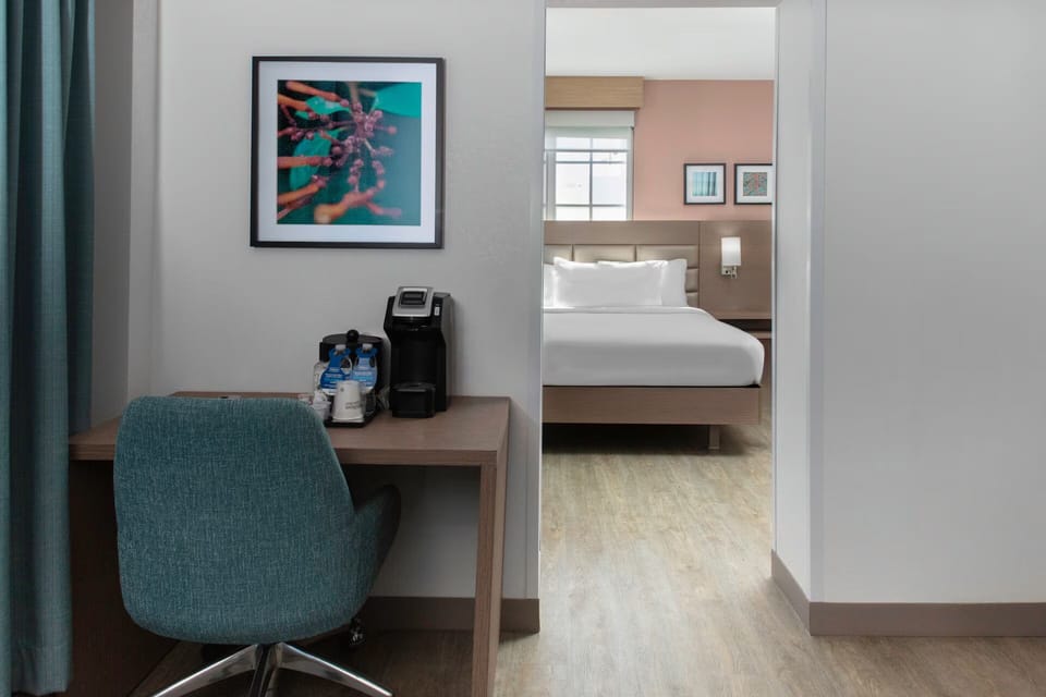 Enjoy convenience and comfort with a work area