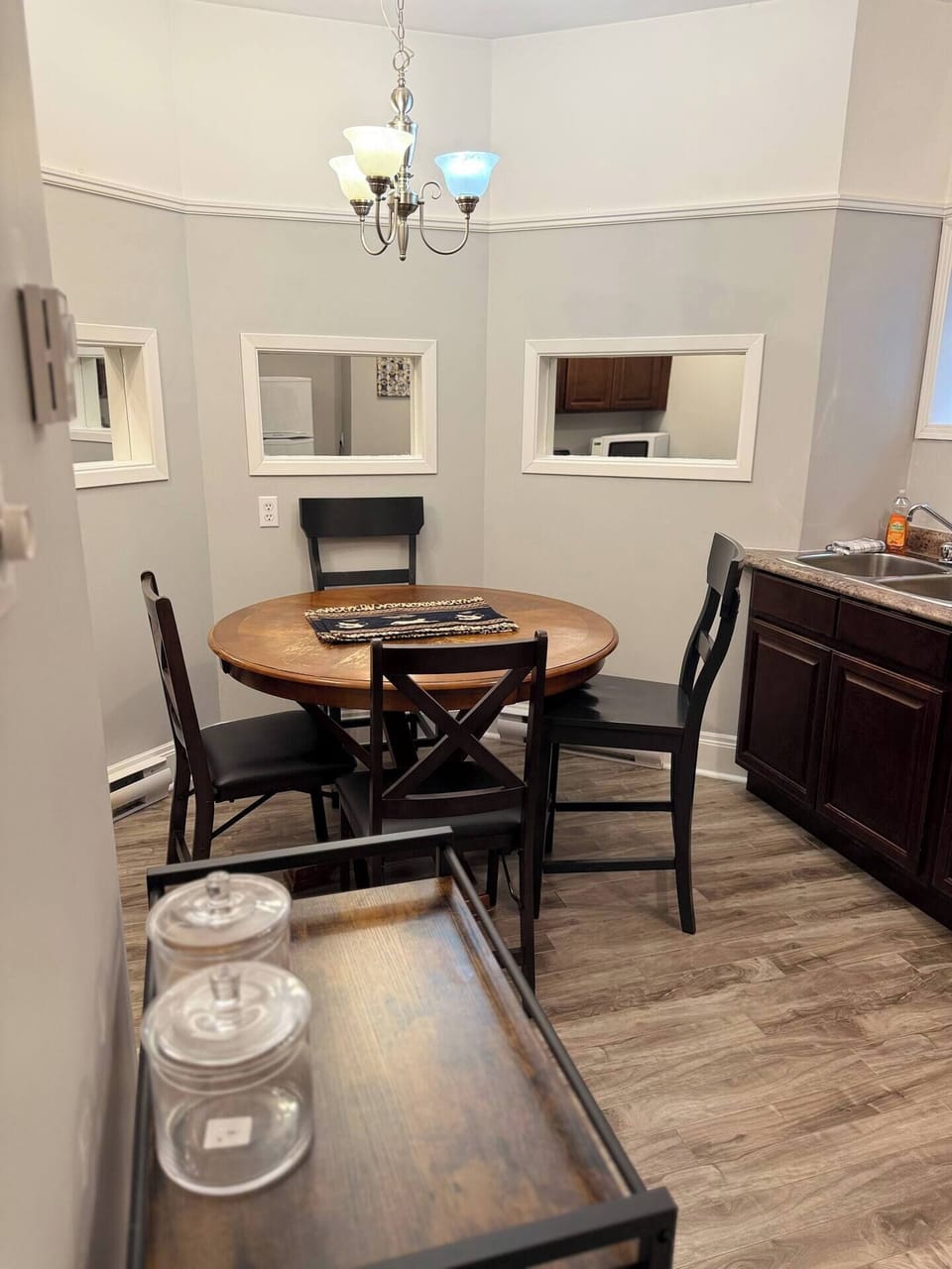 Gather for meals and good conversation in our cheerful kitchen and dining space.