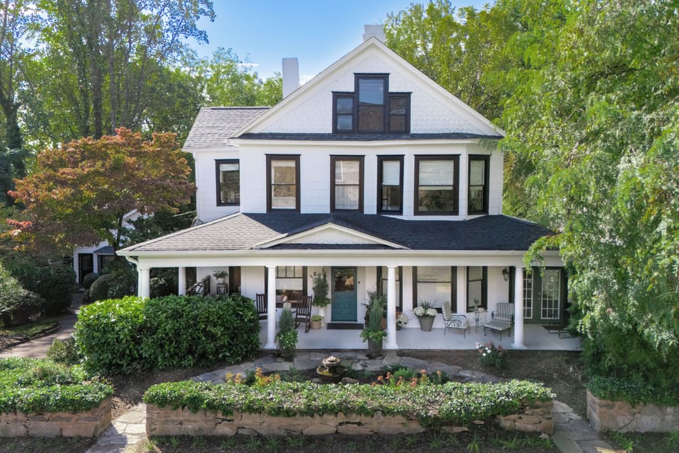 Welcoming front view of the property — home to five distinct guest units.