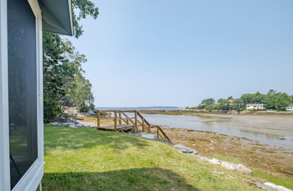 Wooden Stairs for accessing the shore, great for launching your own kayaks at your own risk-