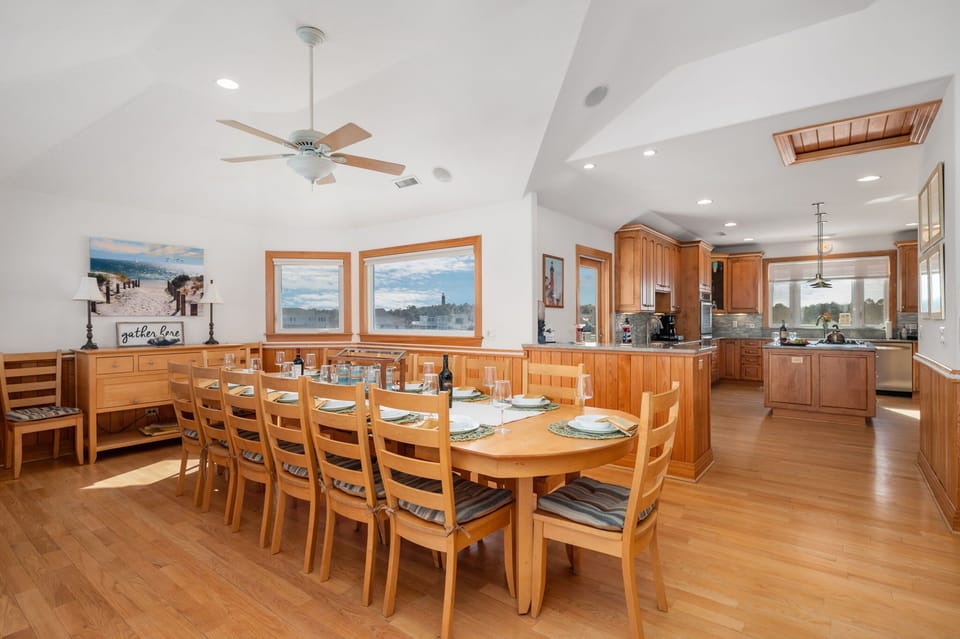 Top Level: Coastal Dining Area (Seats 14) with Beautiful Ocean Views