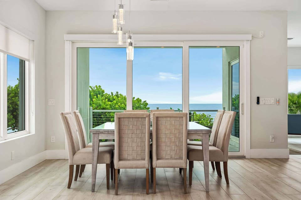 Enjoy indoor dining that flows effortlessly to the outdoor terrace, blending fresh air with a sophisticated setting.