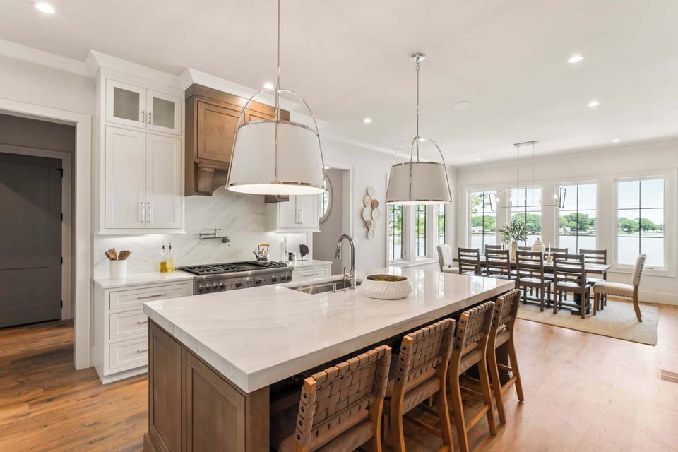 The elegant kitchen offers ample space & all the comforts of home​
