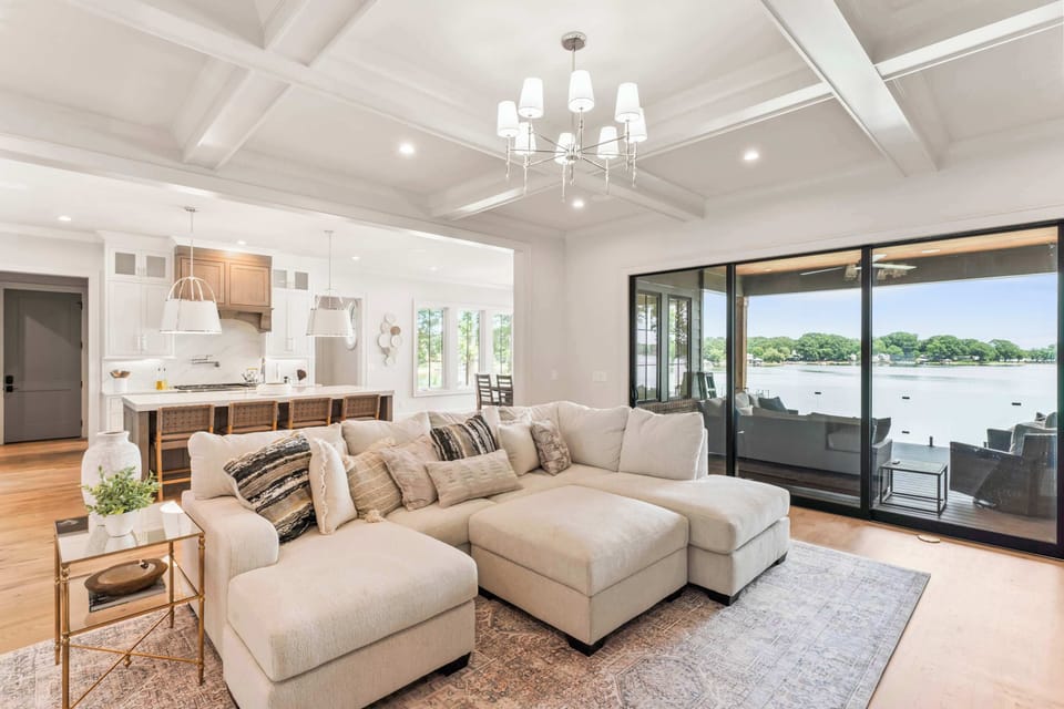 Curl up in the sophisticated living room & stream your favorites on the smart TV​
