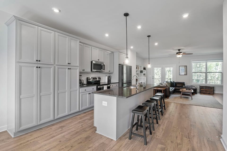 Plenty of storage and pantry space and barstool seating for 4