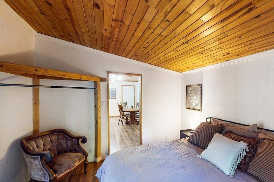 Indoors, Hardwood, Stained Wood, Bed, Furniture