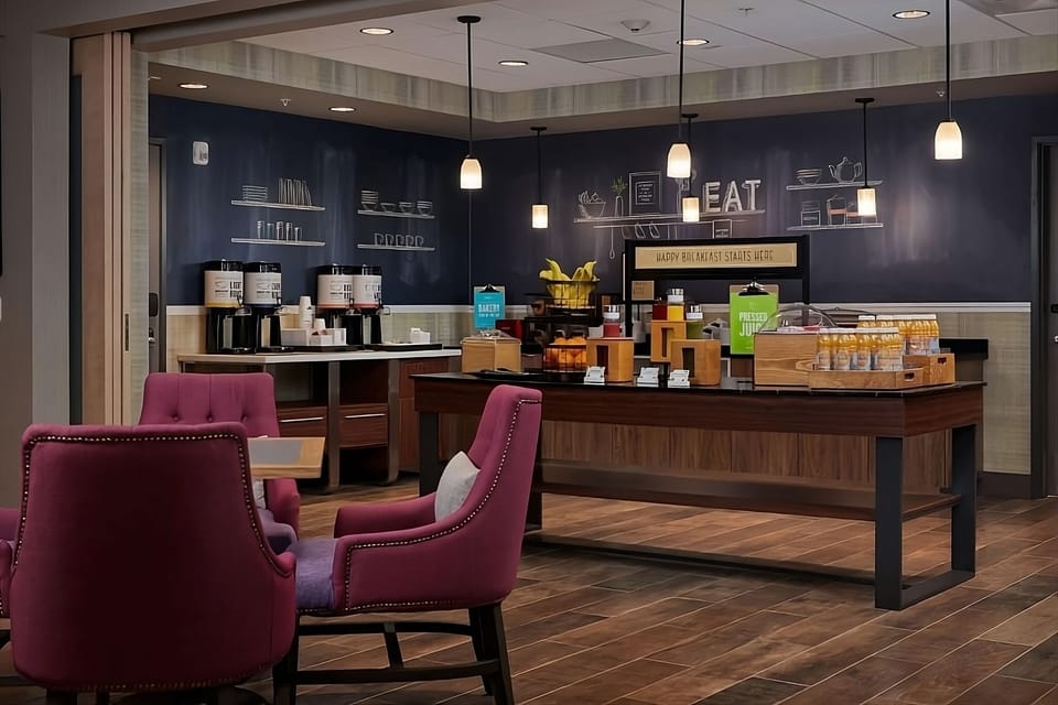Start mornings with a satisfying hot breakfast buffet spread.
