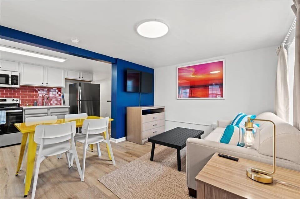 Living Area with Kitchen views