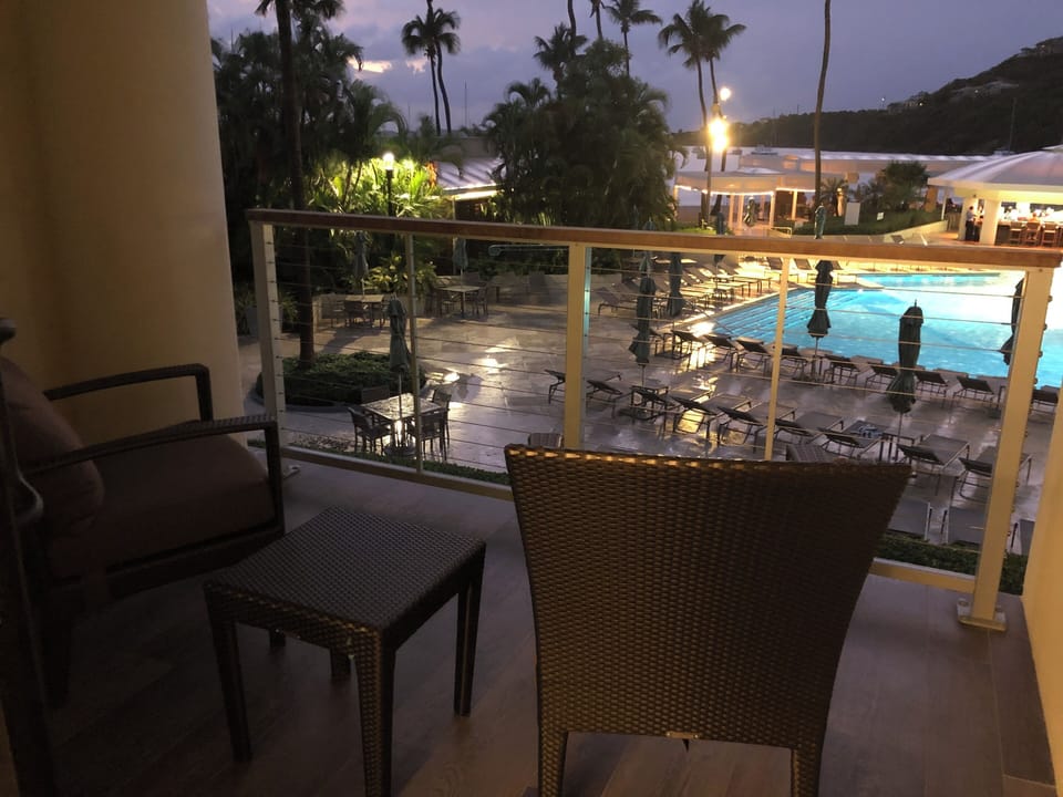 View from the balcony.  Convenient to everything!  