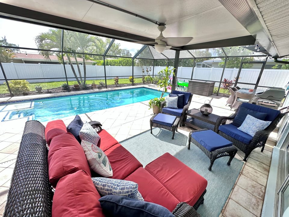 Covered Lanai seating area