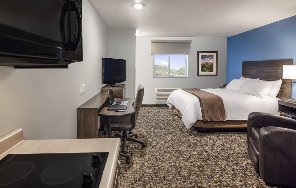 Settle in with a roomy studio layout and dedicated workspace.