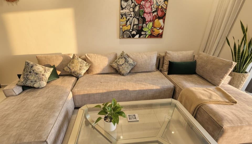 Contemporary Living Room with Art
