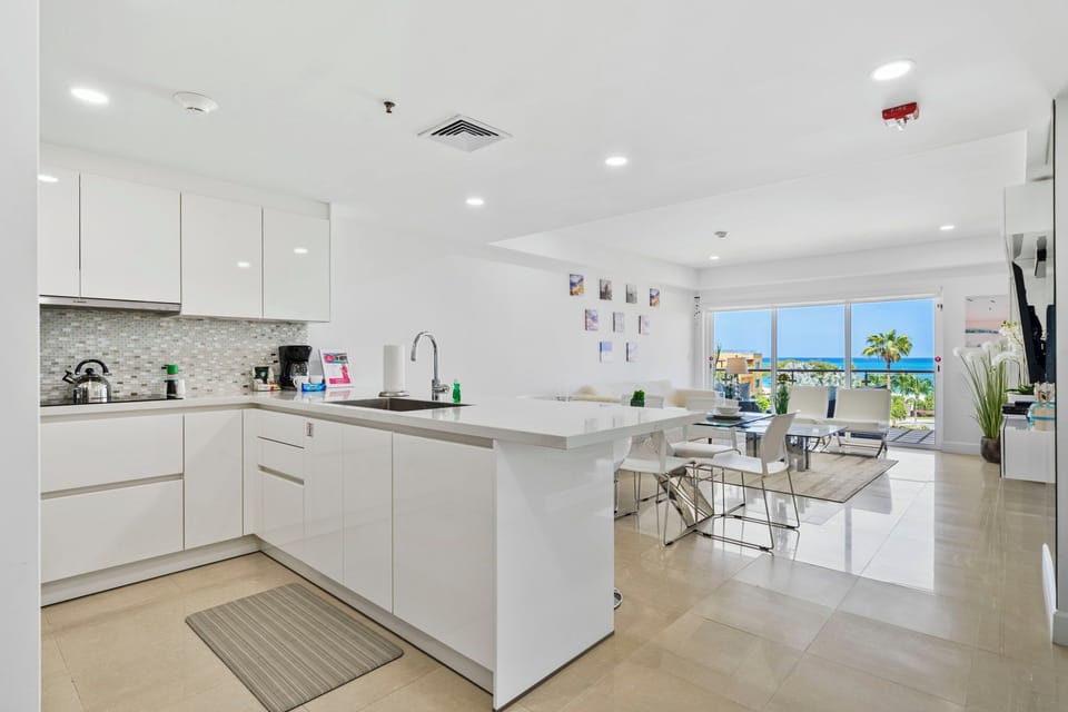 Open concept living and dining area