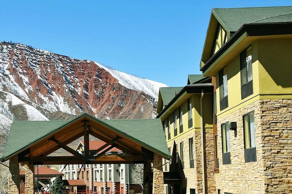 Soak in breathtaking snowy peaks from the welcoming entrance.