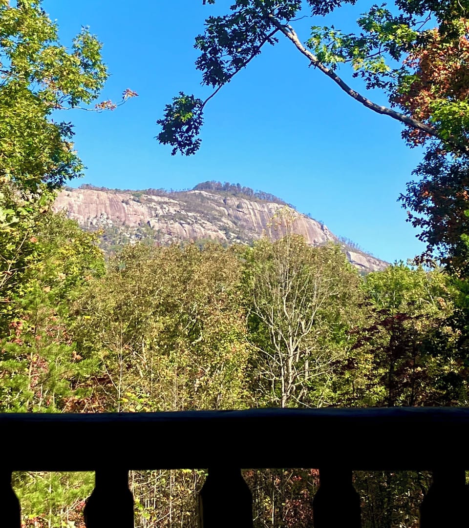 Mountain view of Table rock from back porch 